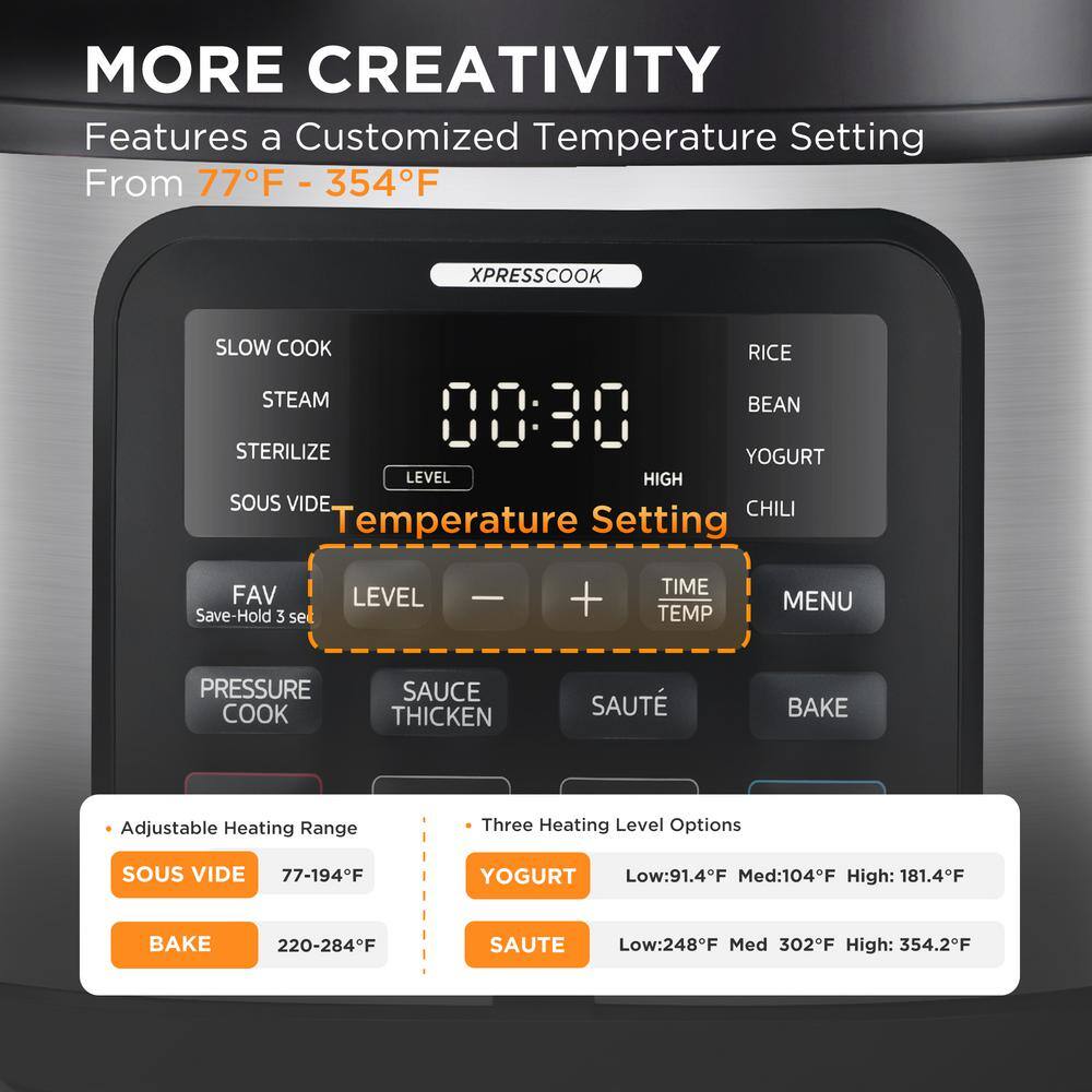 Midea 6.5 Qt. WideMax 13-in-1 Electric Multi-Cooker, 1500-Watt
