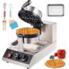 SKYSHALO Commercial Waffle Maker 1300W 1 Piece per Batch Round Waffle Iron Non-Stick Waffle Cone Machine Waffle Maker