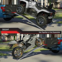 Stalwart Set of Two 69-in. Loading Ramps for ATVs, Motorcycles, Mowers, Carts, and More - 2200lbs. Combined Capacity Car Ramp