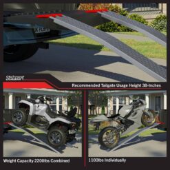 Stalwart Set of Two 69-in. Loading Ramps for ATVs, Motorcycles, Mowers, Carts, and More - 2200lbs. Combined Capacity Car Ramp