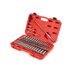 TEKTON 3/8 in. Drive 6-Point Socket and Ratchet Set, 73-Piece (1/4-1 in. 6-24 mm)