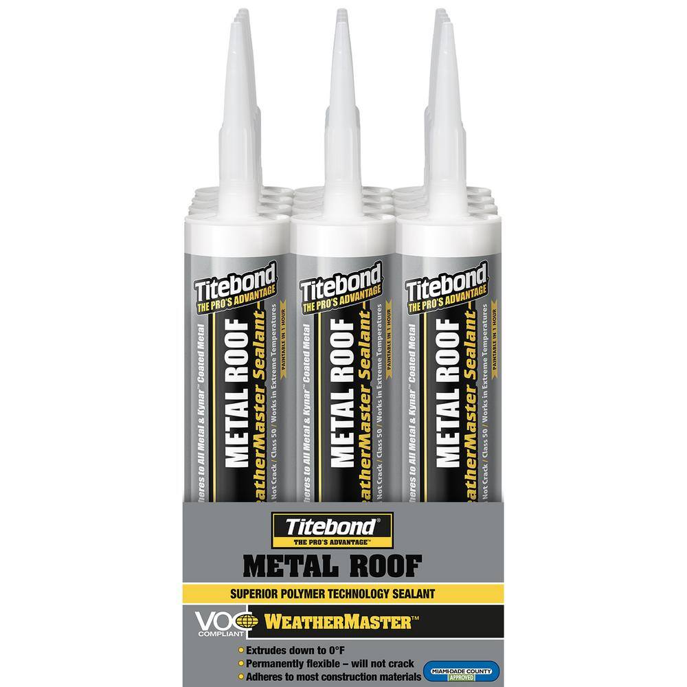 Titebond 9.5 oz. Clear Metal Roof Exterior Sealant (12-Pack)