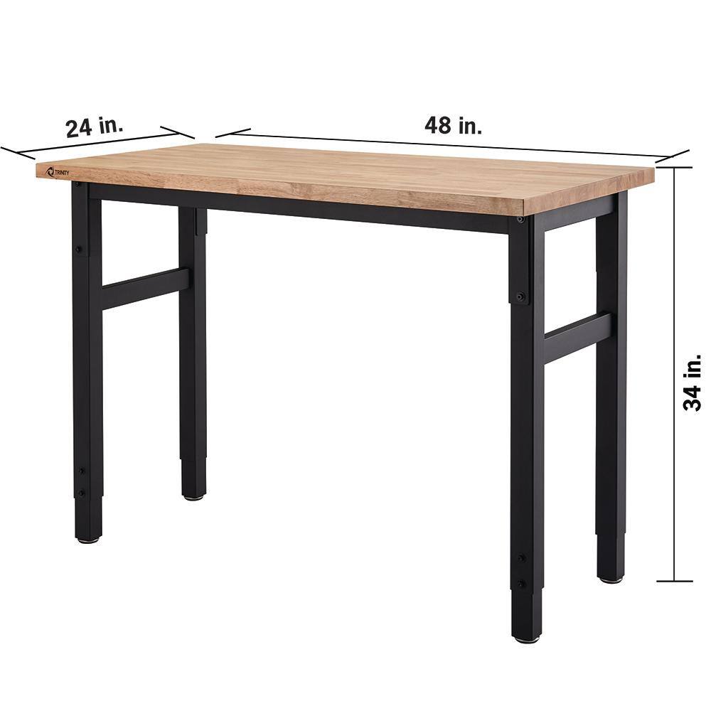 TRINITY 48 in. W x 24 in. D Adjustable Height Workbench