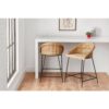 StyleWell 24 in. Natural Woven Hyacinth Counter Stool with Low Back