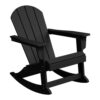 WESTIN OUTDOOR Laguna Fade Resistant Outdoor Patio HDPE Poly Plastic Adirondack Porch Rocking Chair in Black