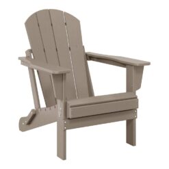 WESTIN OUTDOOR Laguna Fade Resistant Outdoor Patio HDPE Poly Plastic Classic Folding Adirondack Lawn Chair in Weathered Wood
