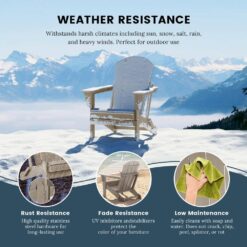 WESTIN OUTDOOR Laguna Fade Resistant Outdoor Patio HDPE Poly Plastic Classic Folding Adirondack Lawn Chair in Weathered Wood