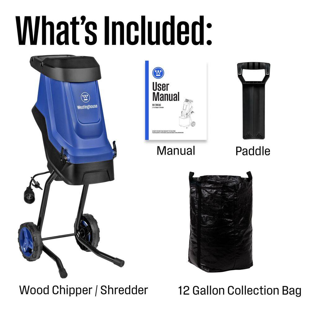 Westinghouse 1.7 in. 15 Amp Electric Wood Chipper and Shredder