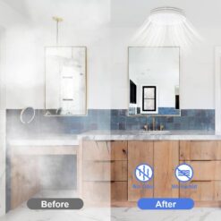Akicon 110 CFM, 2-Sones Bathroom Fan with Light, 15-Watt Dimmable 3CCT LED Light with 5-Watt 2-Color Night Light, Round, White