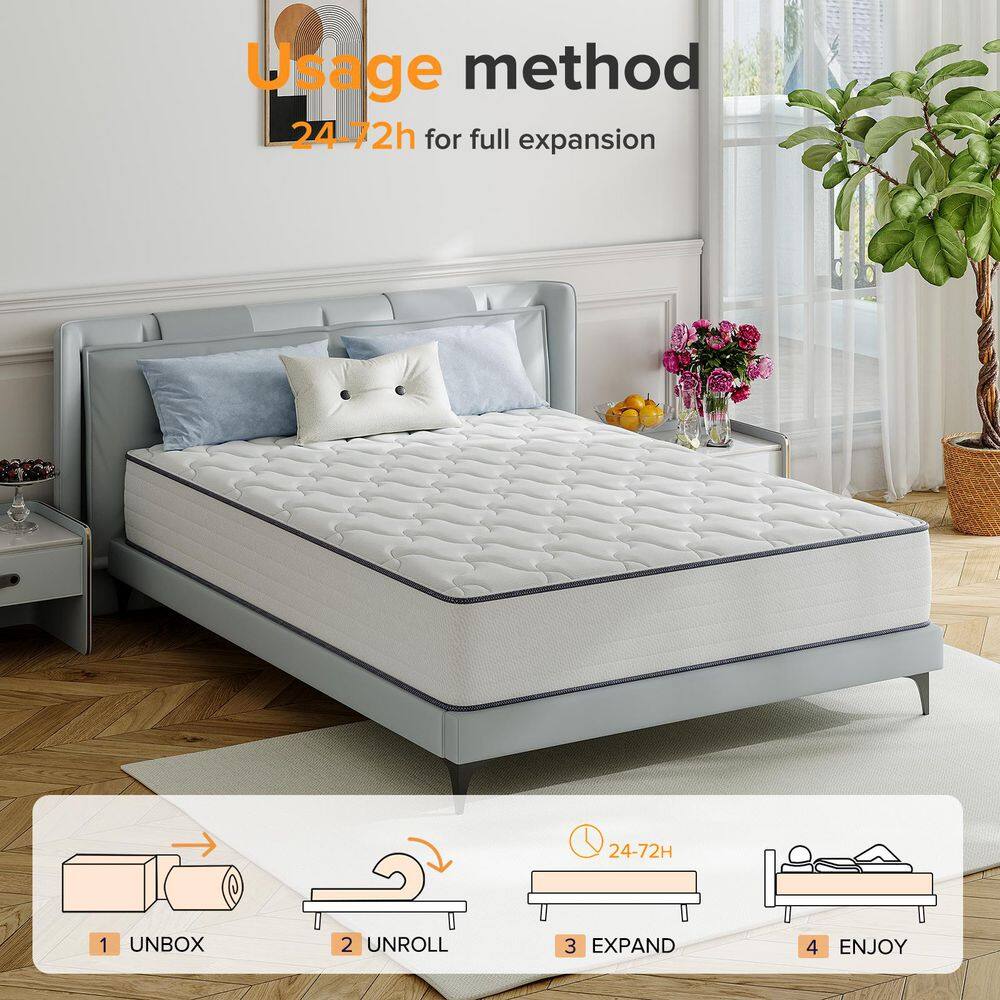 Babo Care Full Size 10 in. Medium Hybrid Breathable and Cooling Motion Isolation Mattress with CertiPUR-US and Oeko-TEX Certified