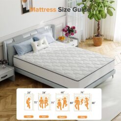 Babo Care Queen Size 10 in. Medium Hybrid Breathable and Cooling Motion Isolation Mattress with CertiPUR-US and Oeko-TEX Certified