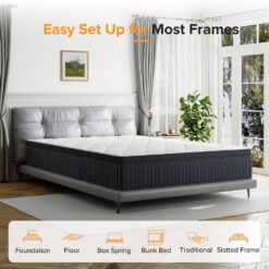 Babo Care King Medium Hybrid Gel Memory Foam 12 in. Innerspring Support and Breathable with Cooling Gel Infused Mattress