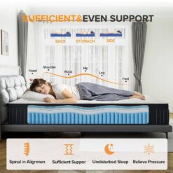 Babo Care King Medium Hybrid Gel Memory Foam 12 in. Innerspring Support and Breathable with Cooling Gel Infused Mattress