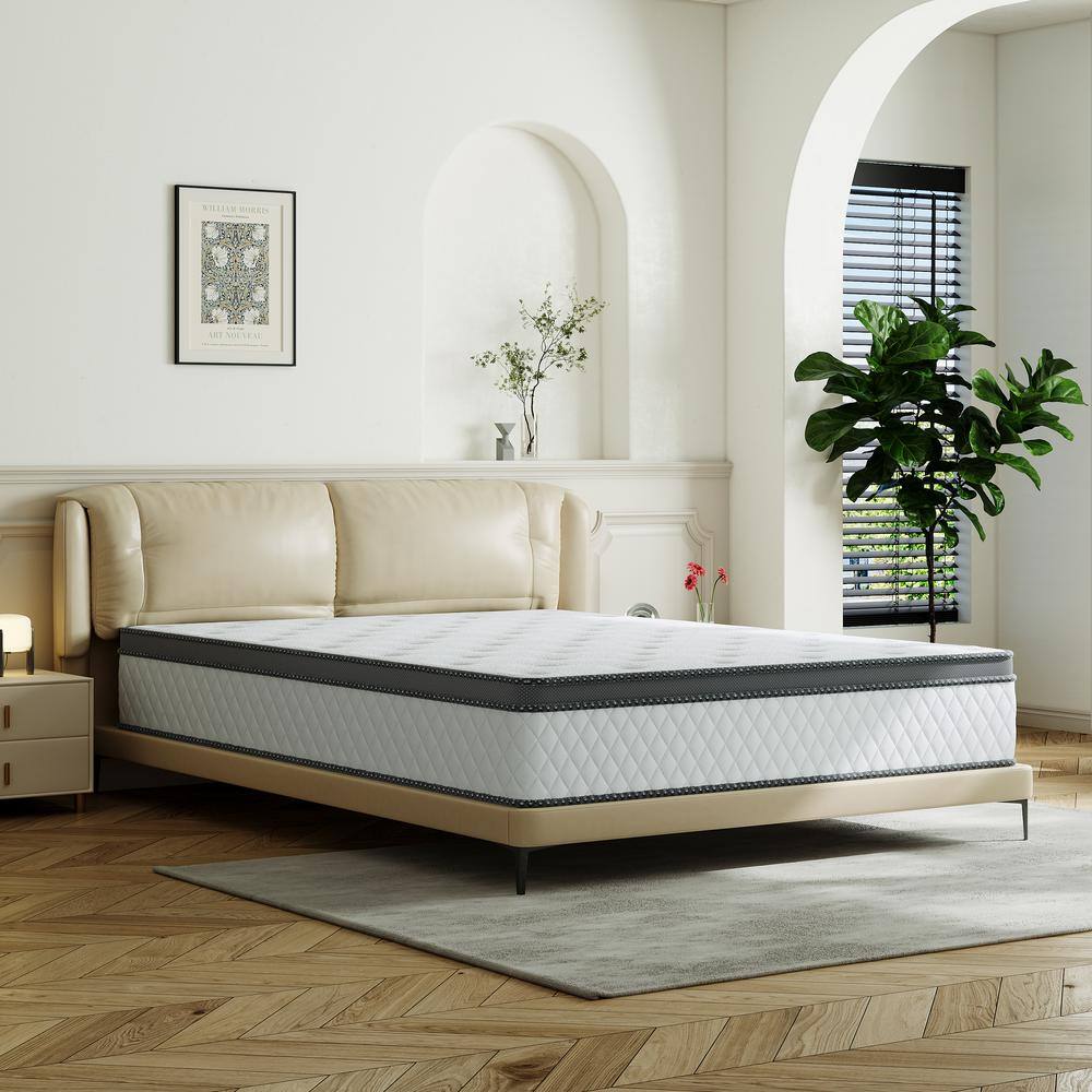 Babo Care King Size Medium Hybrid Memory Foam 10 in. with Pocket Spring and Cooling Gel Infused Breathable Mattress