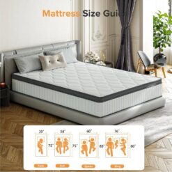 Babo Care King Size Firm Hybrid Memory Foam 12 in. Individual Pocket Spring Support and Breathable Mattress