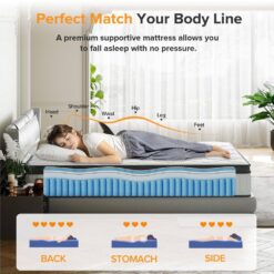 Babo Care King Size Firm Hybrid Memory Foam 12 in. Individual Pocket Spring Support and Breathable Mattress