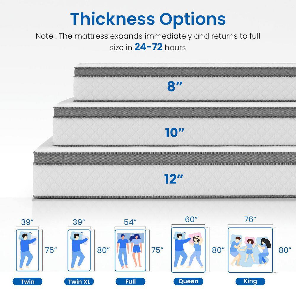 Babo Care KING Size Medium Firm Comfort Hybrid Memory Foam Tight Top 10in. Breathable and Cooling Mattress