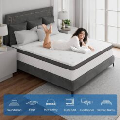 Babo Care KING Size Medium Firm Comfort Hybrid Memory Foam Tight Top 10in. Breathable and Cooling Mattress