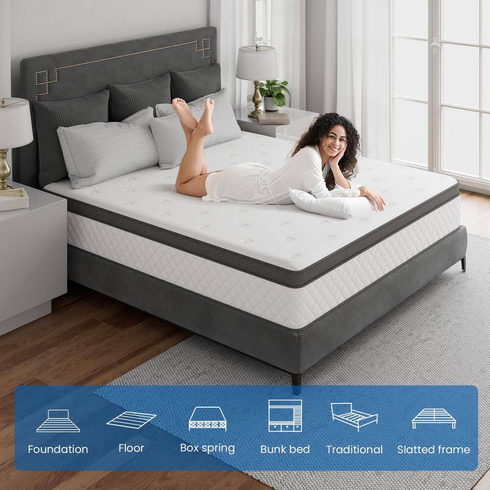Babo Care KING Size Medium Firm Comfort Hybrid Memory Foam Tight Top 10in. Breathable and Cooling Mattress