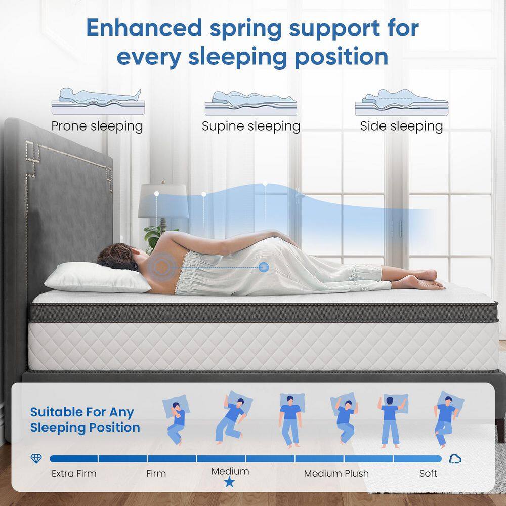 Babo Care KING Size Medium Firm Comfort Hybrid Memory Foam Tight Top 10in. Breathable and Cooling Mattress