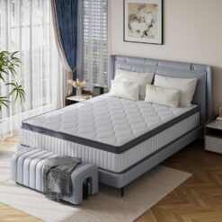 Babo Care Twin Medium Hybrid Memory Foam 8 in. Individual Pocket Spring Breathable and Cooling Motion Isolation Mattress