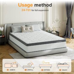Babo Care Twin Medium Hybrid Memory Foam 8 in. Individual Pocket Spring Breathable and Cooling Motion Isolation Mattress