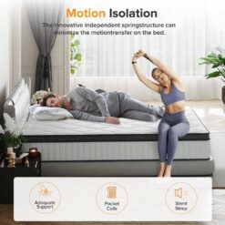 Babo Care Twin Medium Hybrid Memory Foam 8 in. Individual Pocket Spring Breathable and Cooling Motion Isolation Mattress