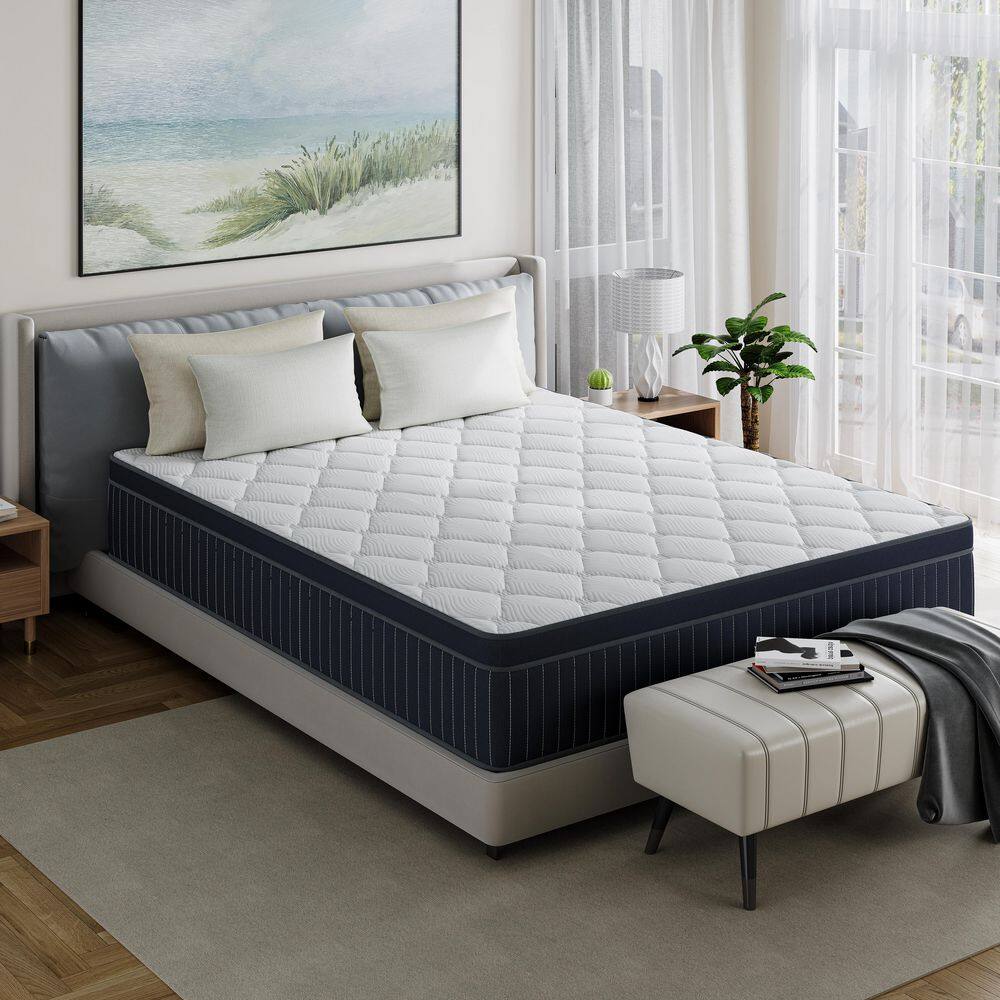 Babo Care Queen Size Plush Hybrid Gel Memory Foam 10 in. Innerspring Euro Top Support and Motion Isolation Mattress