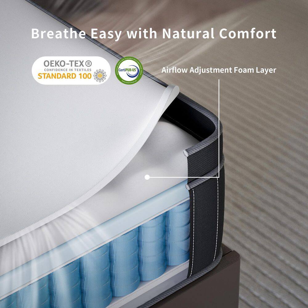 Babo Care Queen Size Plush Hybrid Gel Memory Foam 10 in. Innerspring Euro Top Support and Motion Isolation Mattress