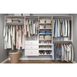 Closet Evolution Essential Plus 60 in. W - 96 in. W White Wood Closet System