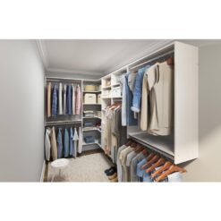 Closet Evolution Essential Plus 60 in. W - 96 in. W White Wood Closet System