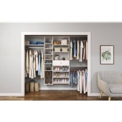 Closet Evolution Essential Plus 60 in. W - 96 in. W White Wood Closet System