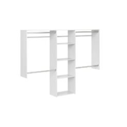 Closet Evolution Essential Plus 60 in. W - 96 in. W White Wood Closet System