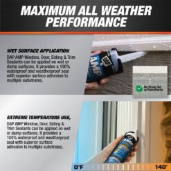 DAP AMP Advanced Modified 9 oz. White Polymer All Weather Window, Door and Siding Sealant (12-Pack)