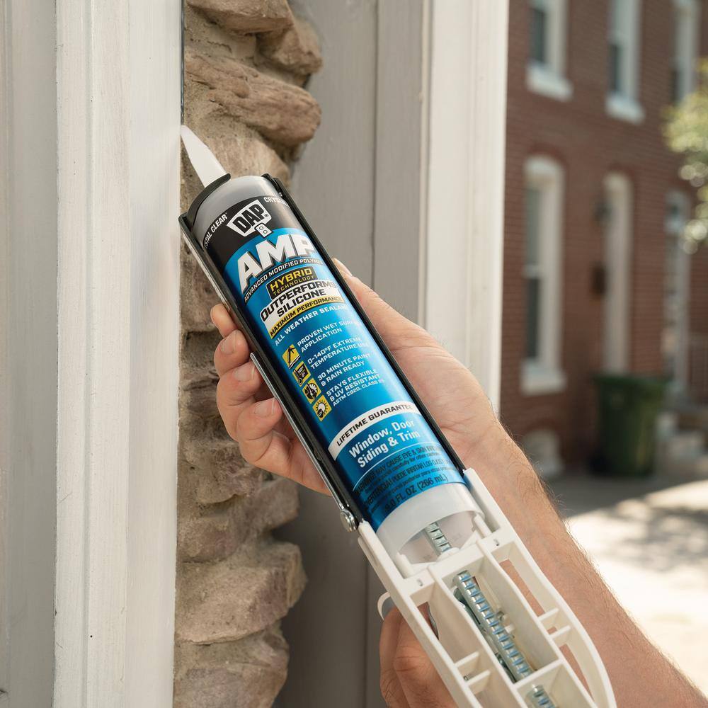 DAP AMP Advanced Modified 9 oz. White Polymer All Weather Window, Door and Siding Sealant (12-Pack)