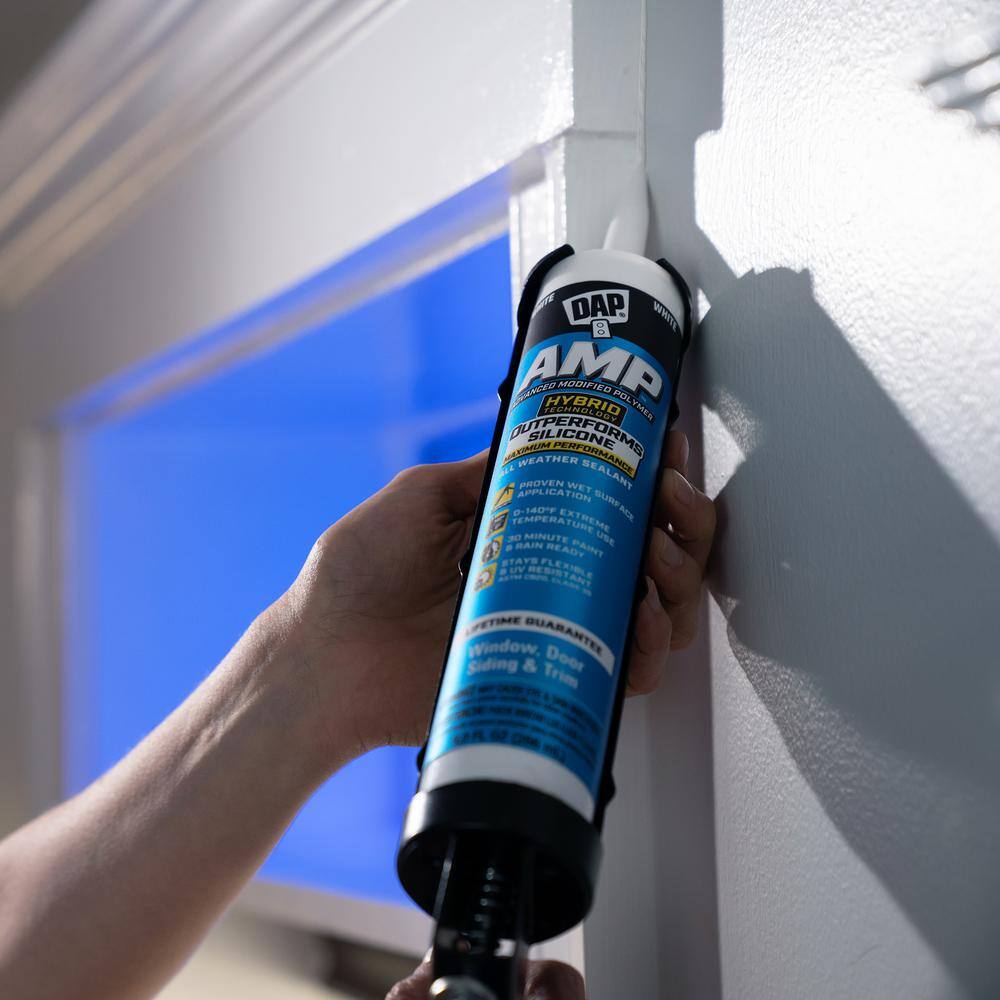 DAP AMP Advanced Modified 9 oz. White Polymer All Weather Window, Door and Siding Sealant (12-Pack)