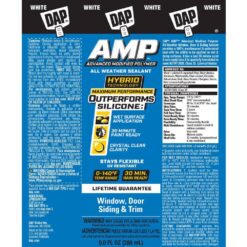 DAP AMP Advanced Modified 9 oz. White Polymer All Weather Window, Door and Siding Sealant (12-Pack)