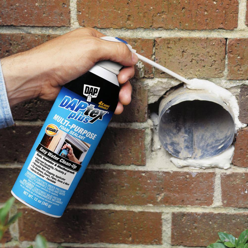 DAP Daptex Plus 12 oz. White Exterior/Interior Window and Door Foam Sealant (12-Pack)