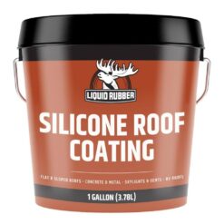 Liquid Rubber Silicone Roof Coating - Roof Sealant for Flat, Sloped, and Metal Roofs, White, 1 Gallon (128 oz)