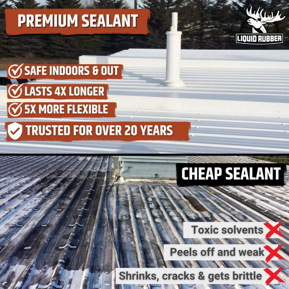 Liquid Rubber Color Sealant, White, 5 Gal.