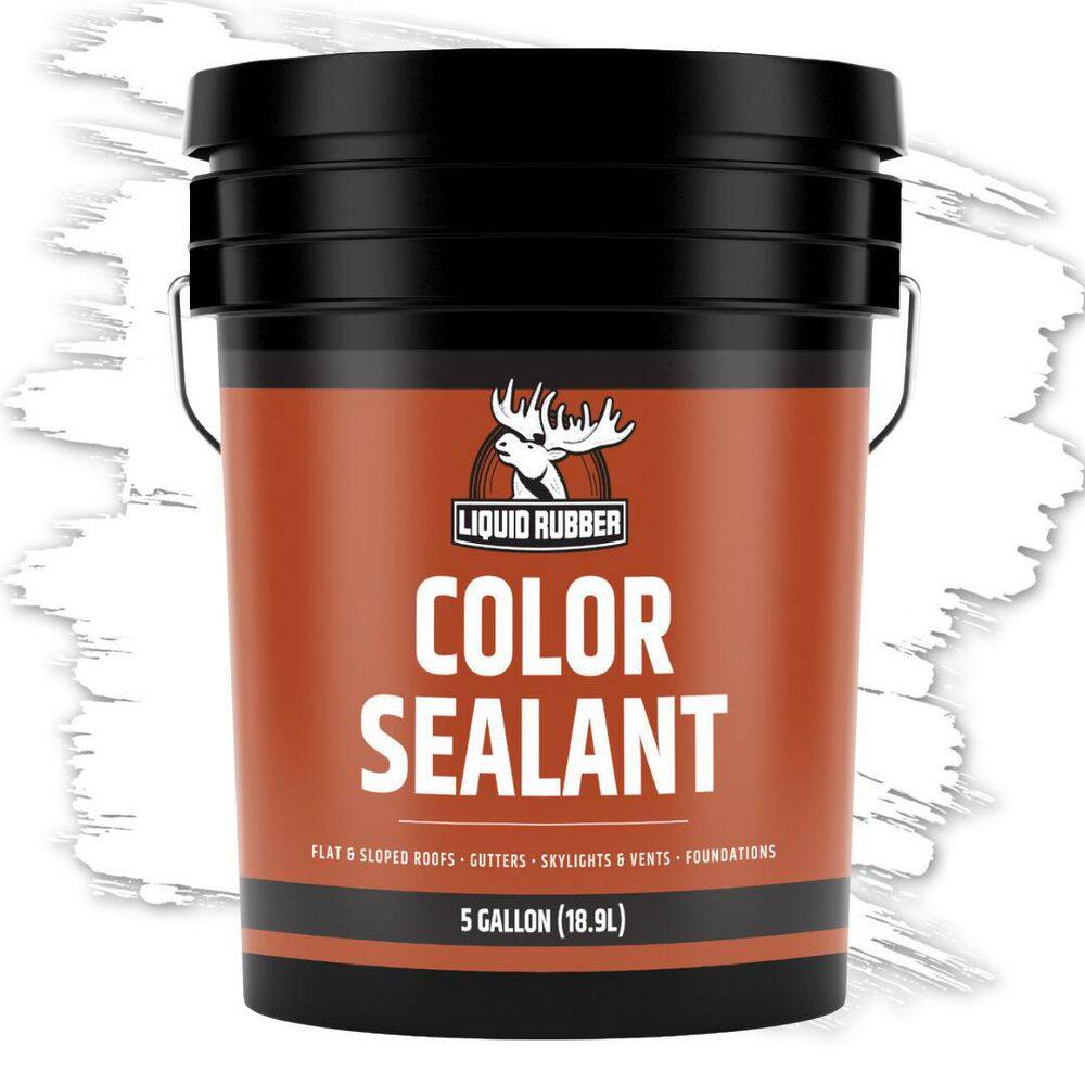 Liquid Rubber Color Sealant, White, 5 Gal.
