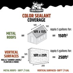 Liquid Rubber Color Sealant, White, 5 Gal.