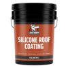 Liquid Rubber Silicone Roof Coating - Roof Sealant for Flat, Sloped, and Metal Roofs, White, 4 Gallons (512 oz)