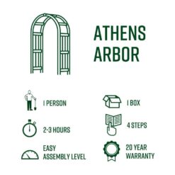 VITA 39"L x 23"W x 81"H Athens Vinyl Arbor, White, VA68111