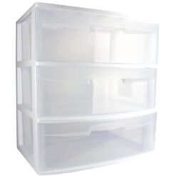 Sterilite Home 3-Drawer Cart Clear Portable Durable Storage Container on Casters