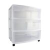 Sterilite Home 3-Drawer Cart Clear Portable Durable Storage Container on Casters