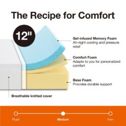 StyleWell Queen Medium Cooling Memory Foam 12 in. Bed-in-a-Box Mattress