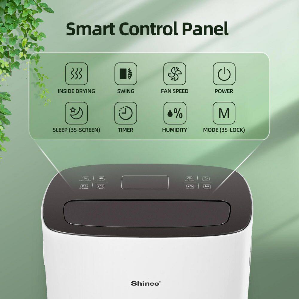 Edendirect 85 pt. 5,000 sq.ft. Portable Dehumidifier in White, with Auto Defrost, Variable Speeds, Continuous Run, 24H Timer