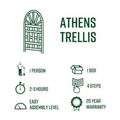 VITA 39"L x 77"H Athens Vinyl Trellis, White, VA68202
