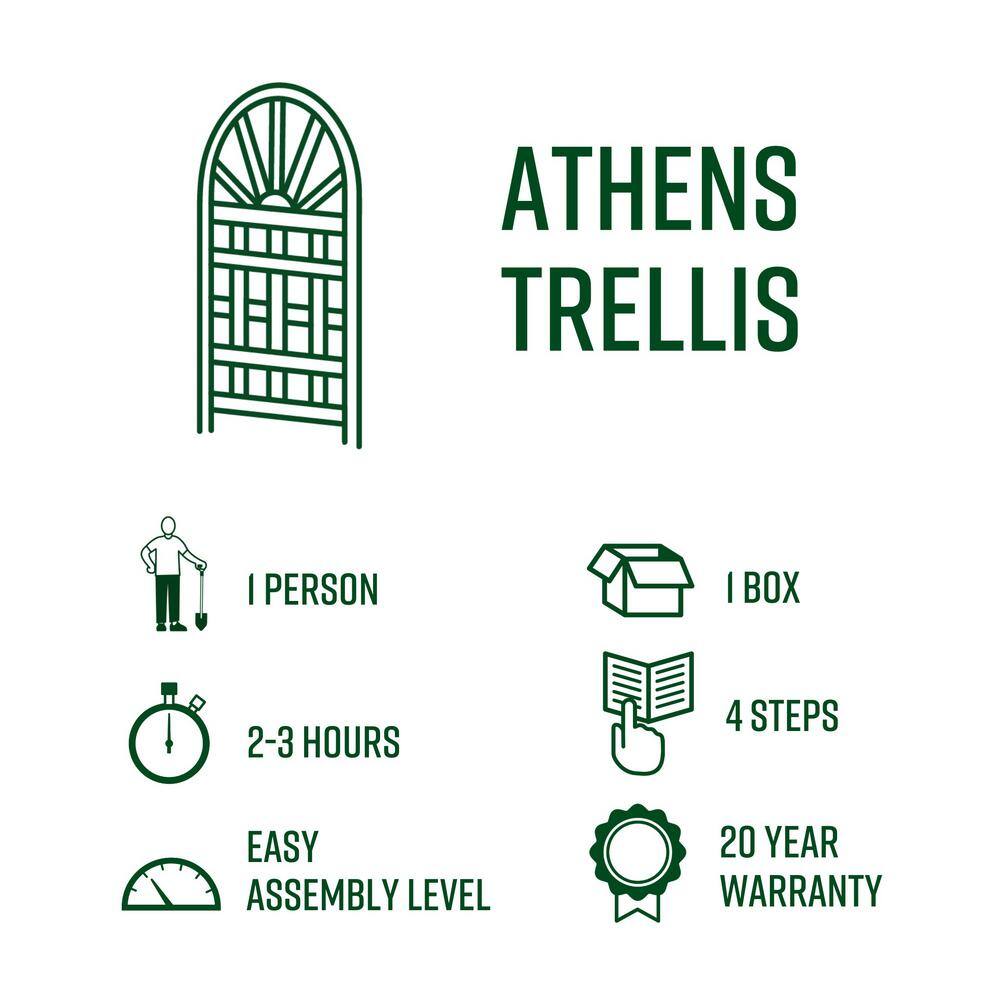 VITA 39"L x 77"H Athens Vinyl Trellis, White, VA68202
